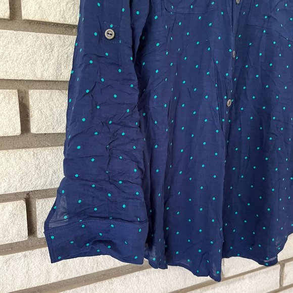 Blue/teal polkadot shirt NWOT - Picture 5 of 5